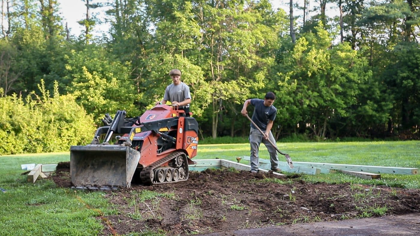 Removing soil to install shed foundation in CT