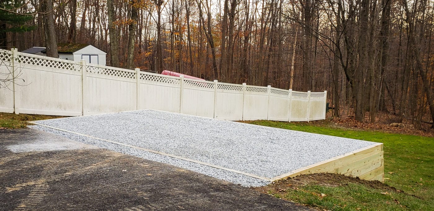 A shed foundation in Wantage, New Jersey