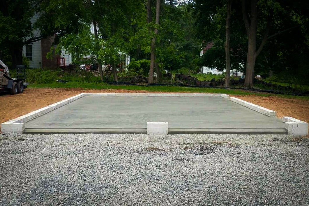 Concrete garage foundation in New York