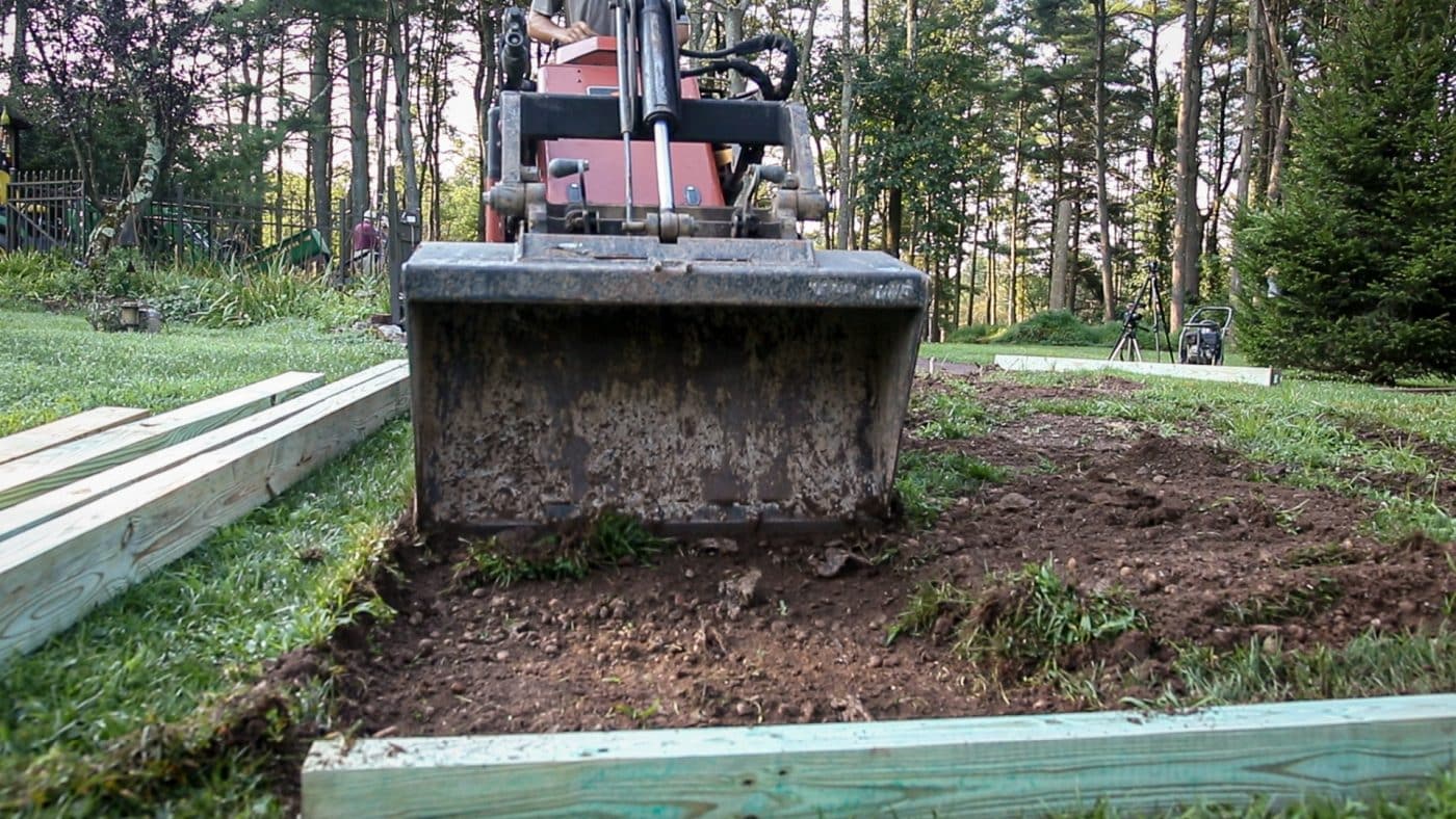 Removing soil to install shed foundation in NY