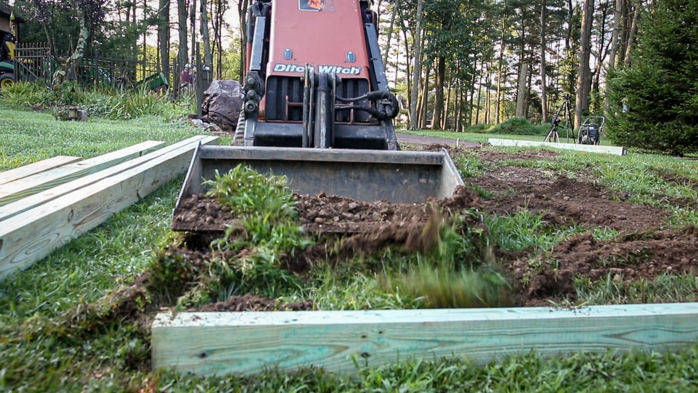 Removing soil to install shed foundation in WV