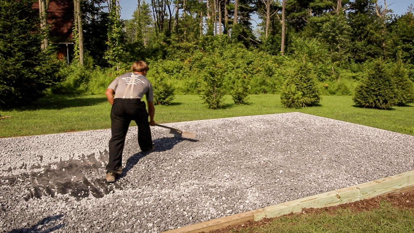 Building a gravel patio fire pit area