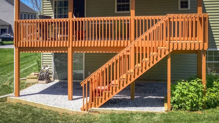 Gravel under a high deck