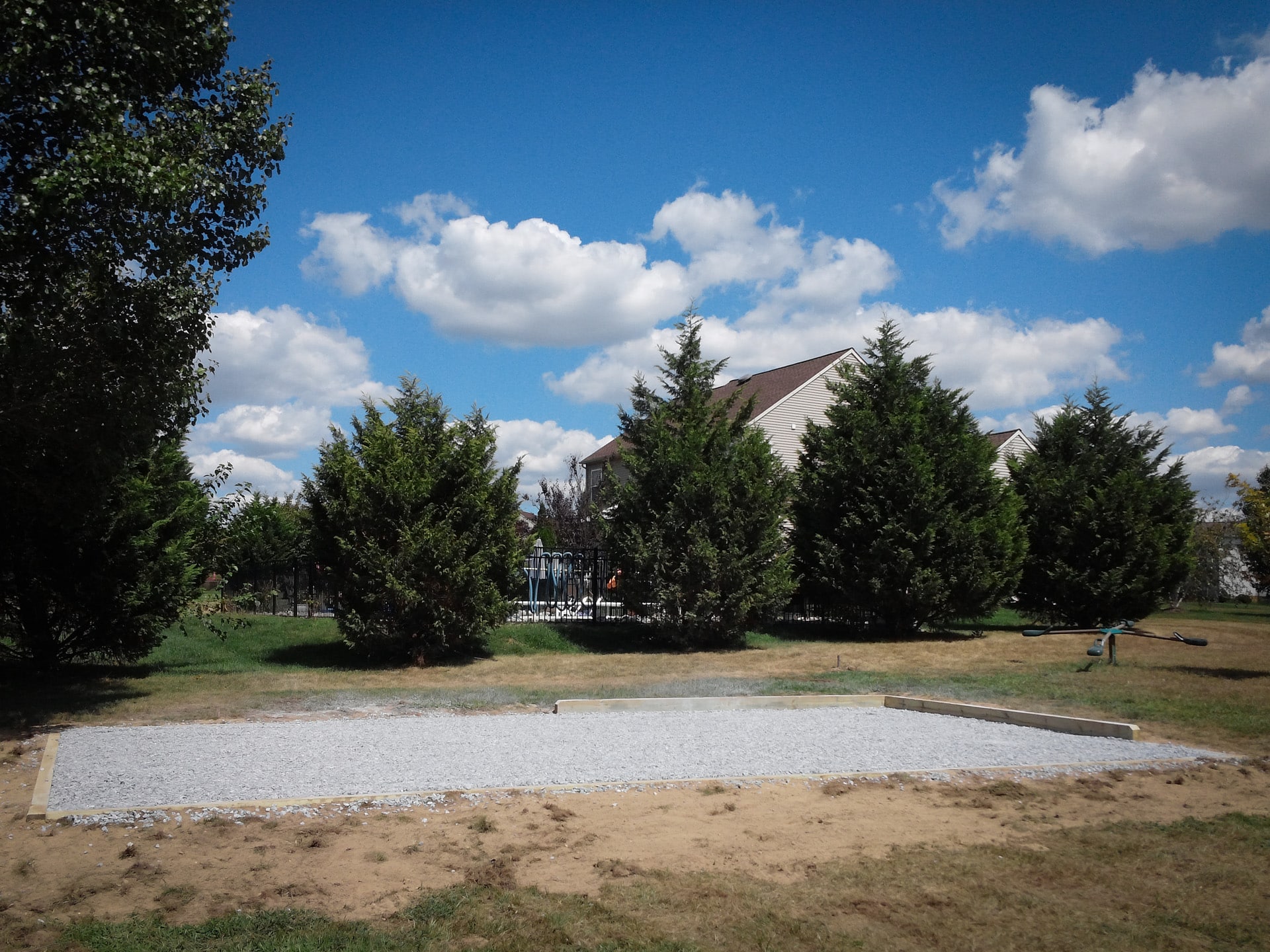 An affordable gravel shed pad