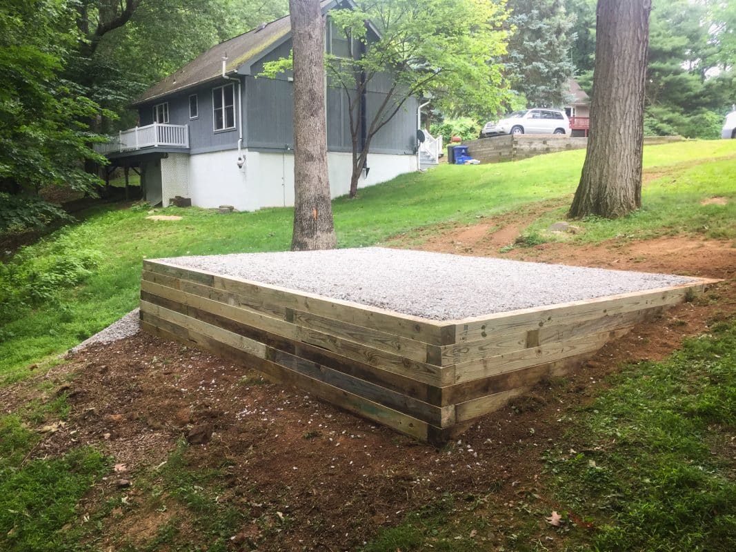 How to install a gravel shed foundation on a slope