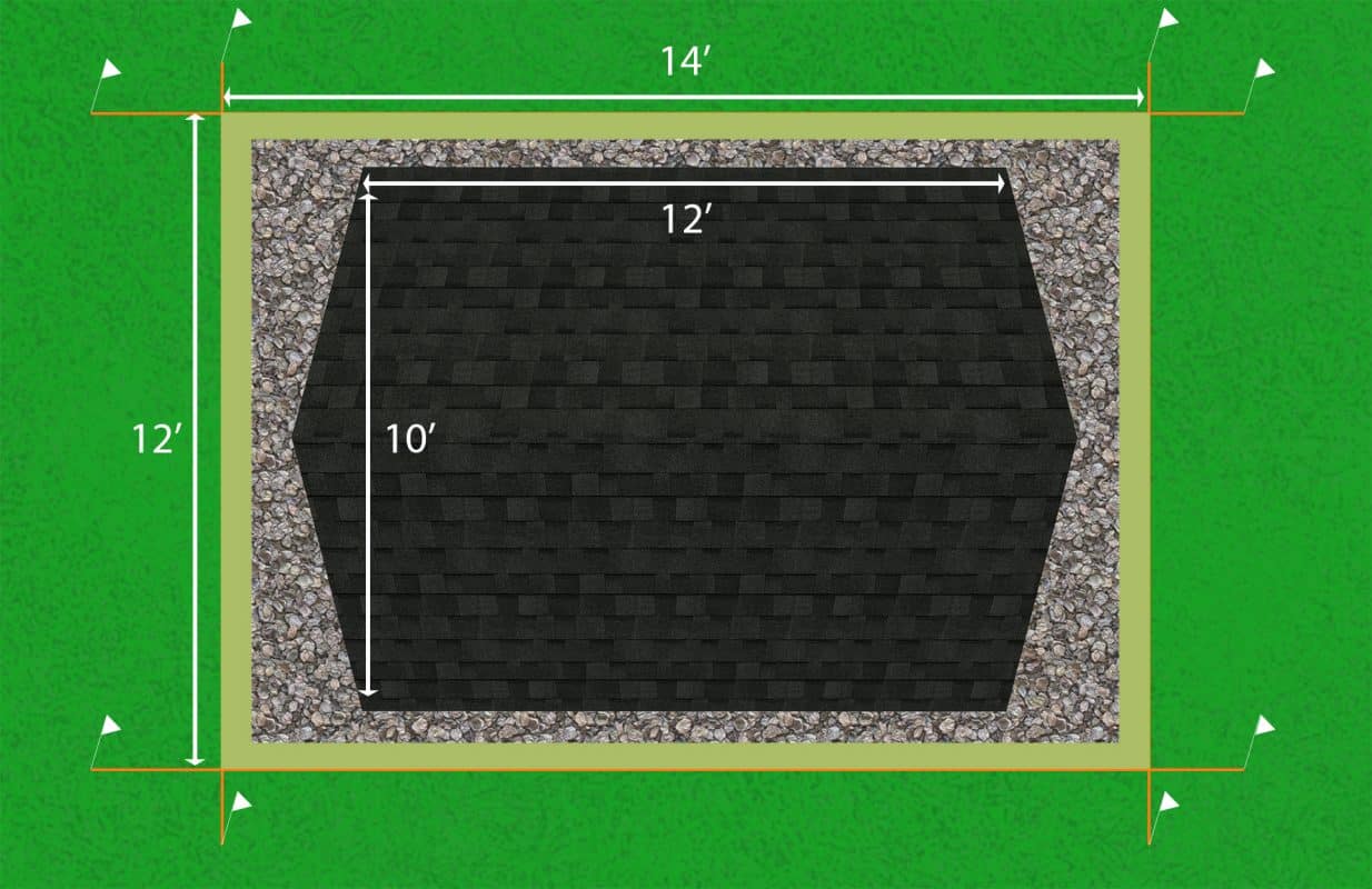 Diagram of how to install a gravel shed foundation