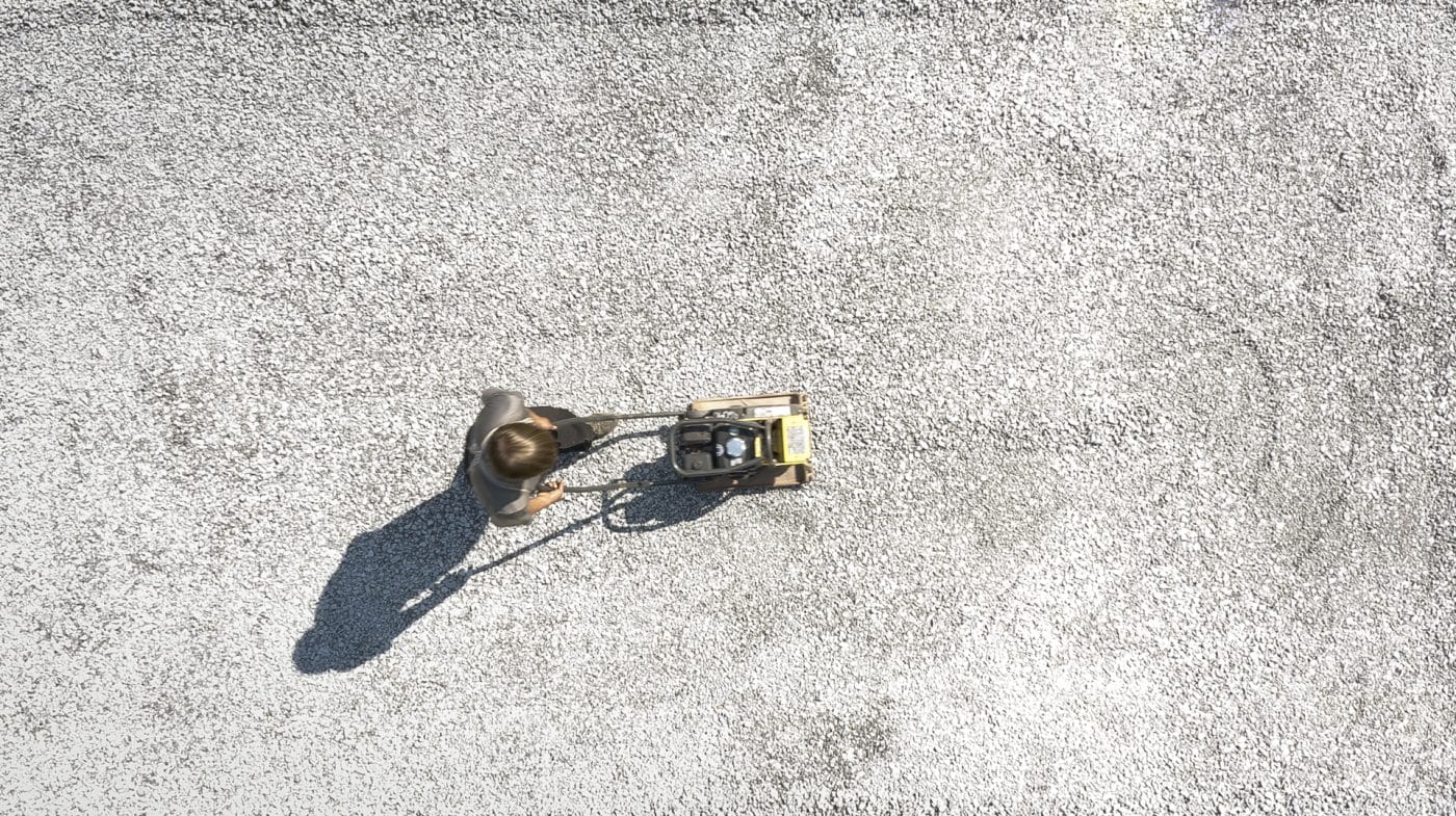 Installing a gravel shed foundation with a plate compactor