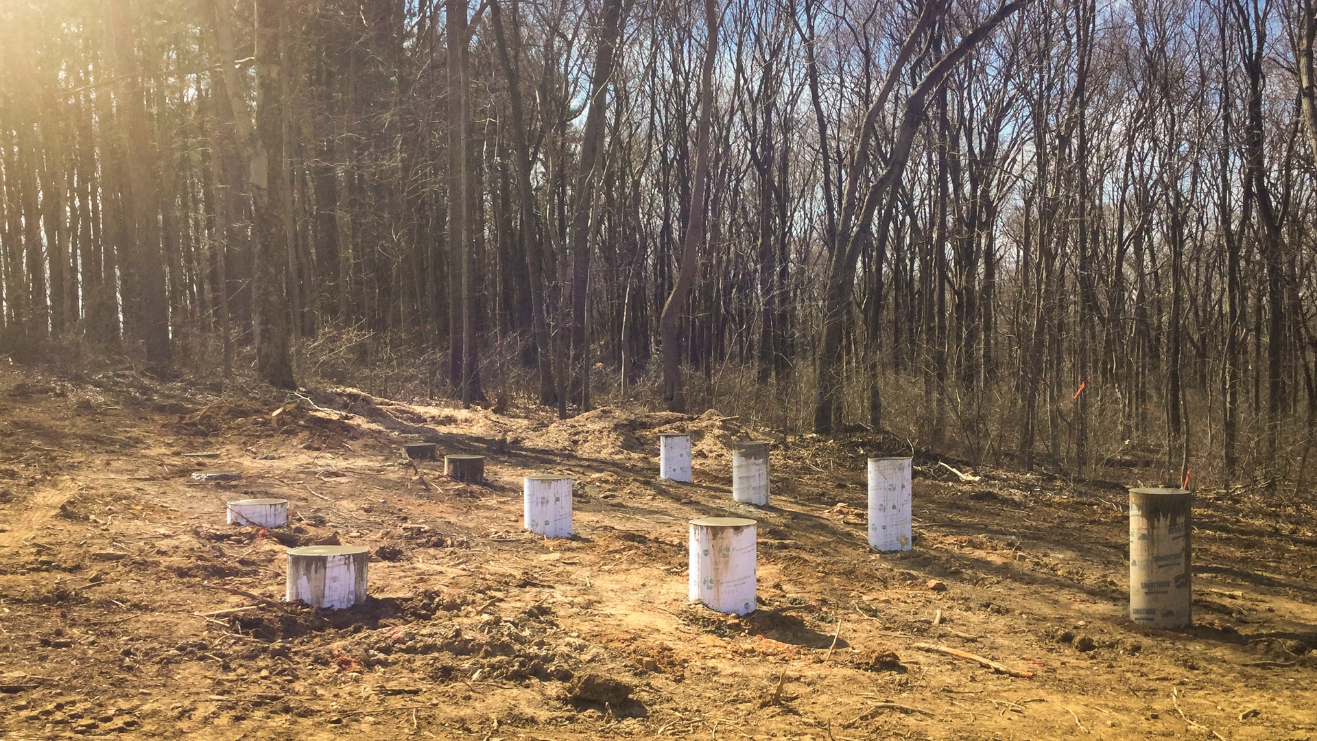 Shed foundation piers on a slope