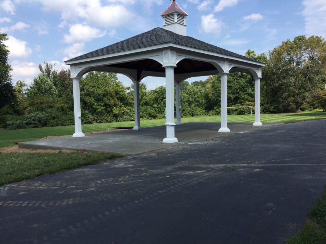 a concrete pavilion foundation in newtown square PA