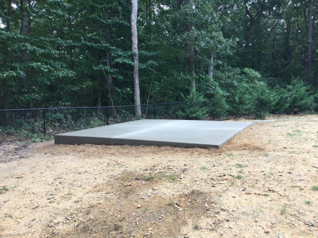 a concrete shed foundation in mullica hill NJ