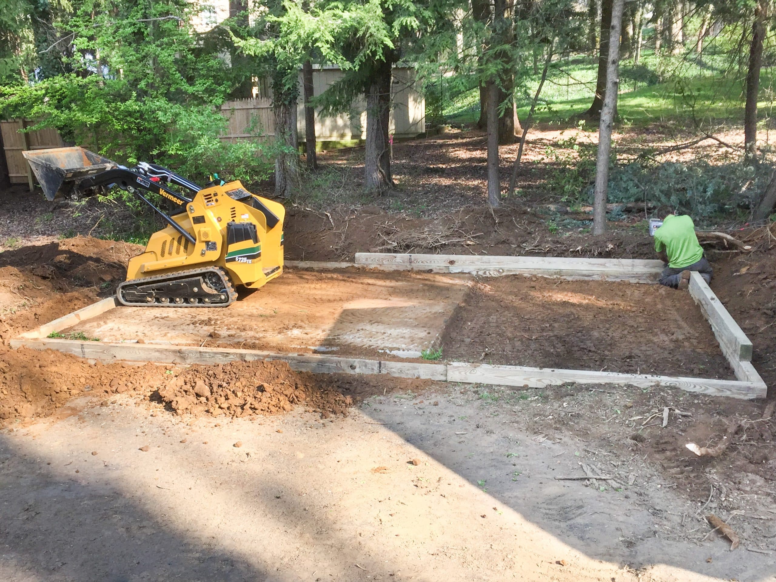 Site Preparations, LLC installing a gravel shed foundation