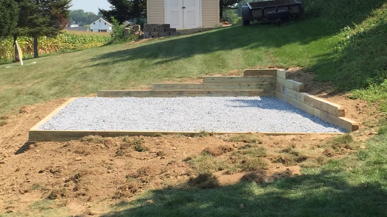 gravel vs concrete shed base